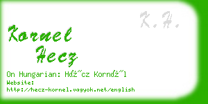 kornel hecz business card